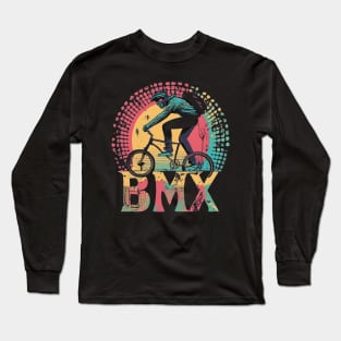 BMX Grunge Sun for Men Women Kids and Bike Riders Long Sleeve T-Shirt